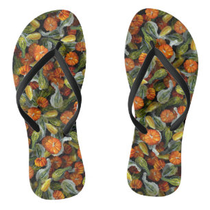 Chanclas Calabaza, Squash Otumn Harvest Flip Flops
