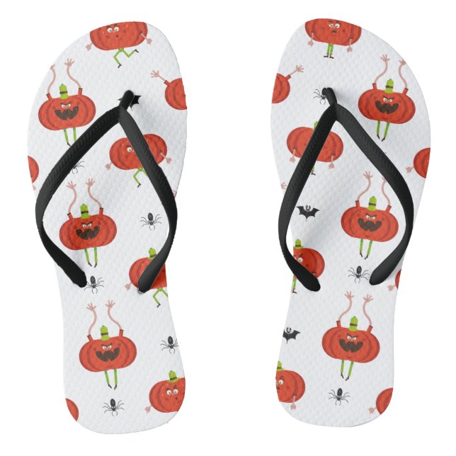 Chanclas Calabazas de halloween, patrón de araña y murciéla (Plantilla)