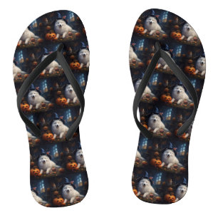 Chanclas Calabazas Samoyedo Halloween Asustadizas