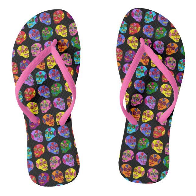 Chanclas Calavera de Lucha Libre Azucarada (Plantilla)