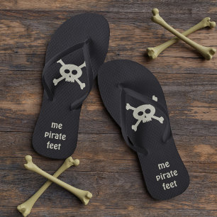 Chanclas Calavera pirata y crucigrama divertidos Jolly Roge