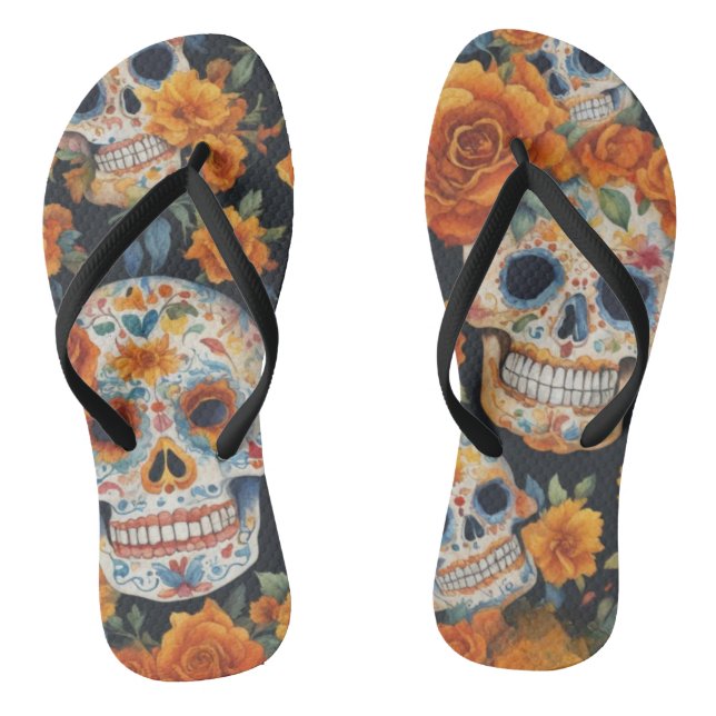 Chanclas Calaveras fantasmales: Diseño inspirado en Hallowe (Plantilla)