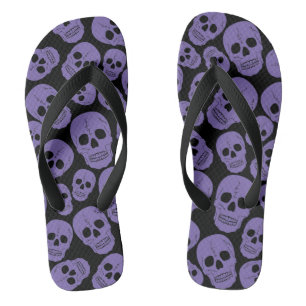 Chanclas Calaveras moradas en negro