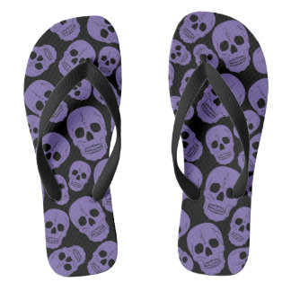 Chanclas Calaveras moradas en negro