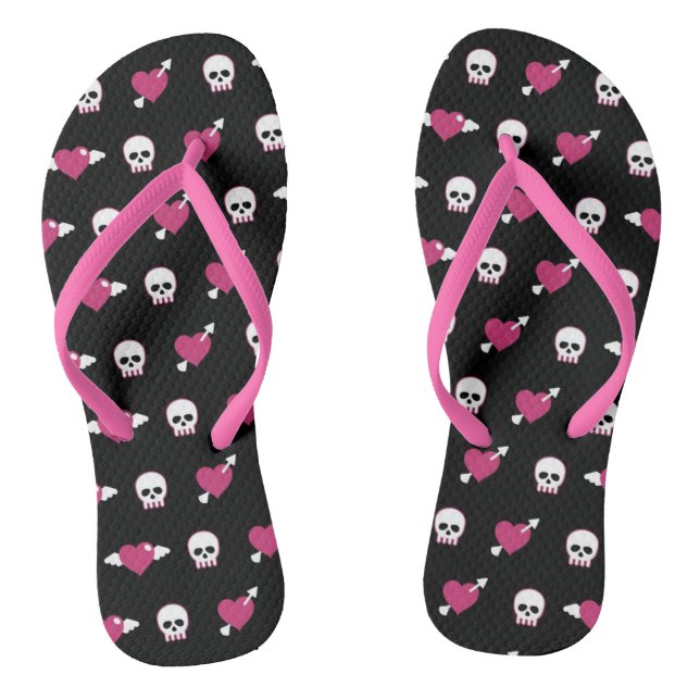 Chanclas Calaveras y corazones (Plantilla)