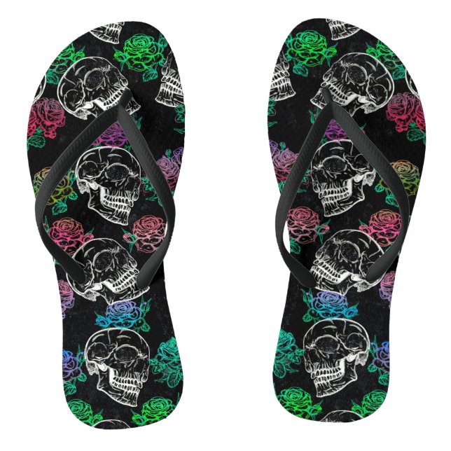 Chanclas Calaveras y Rosas oscuros | Funky Glam Ombre Grung (Plantilla)