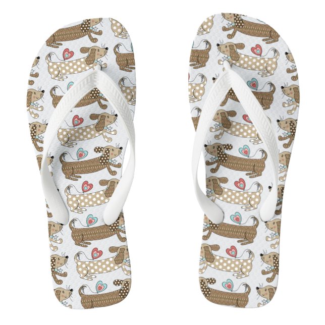 Chanclas Calzado de playa de Dachshund Flip Flops de perro  (Plantilla)