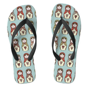 Chanclas Calzado de playa ruso de muñeca Matryoshka