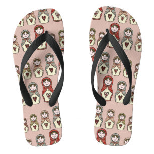 Chanclas Calzado de playa ruso de muñeca Matryoshka