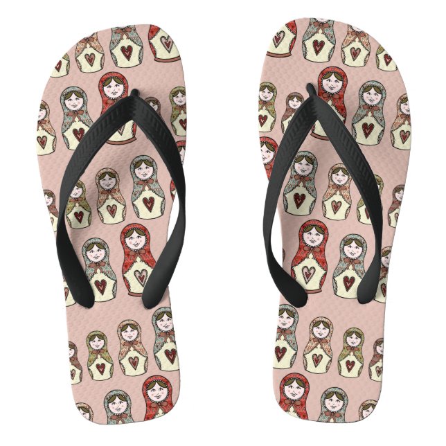 Chanclas Calzado de playa ruso de muñeca Matryoshka (Plantilla)