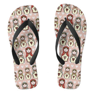 Chanclas Calzado de playa ruso de muñeca Matryoshka