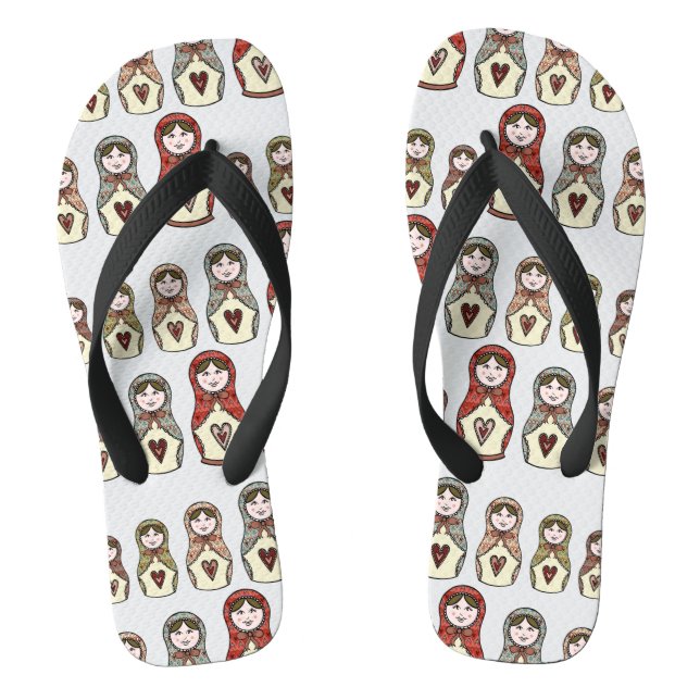 Chanclas Calzado de playa ruso de muñeca Matryoshka (Plantilla)