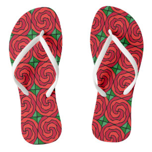 Chanclas Cama de rosas rojas