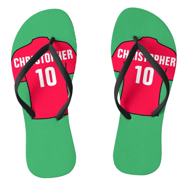 Chanclas Camisas de fútbol en rojo (Plantilla)