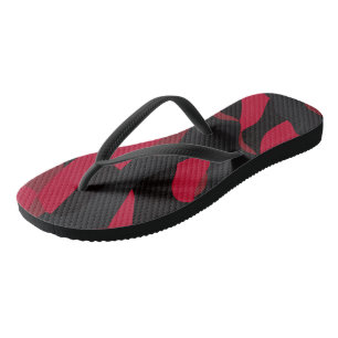 Chanclas camo rojo y negro