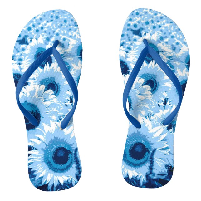 Chanclas Campo de girasoles - tonos azules (Plantilla)