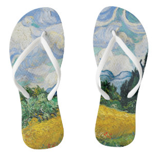 Chanclas Campo de trigo Van Gogh con cipreses. Impresionism