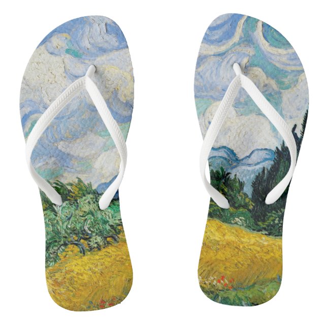 Chanclas Campo de trigo Van Gogh con cipreses. Impresionism
