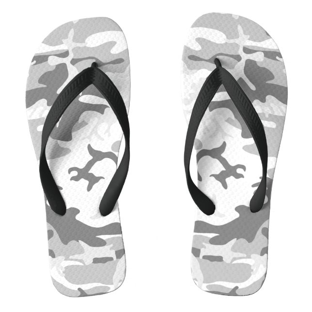 Chanclas Camuflaje gris de nieve en invierno, ejército, ejé (Plantilla)