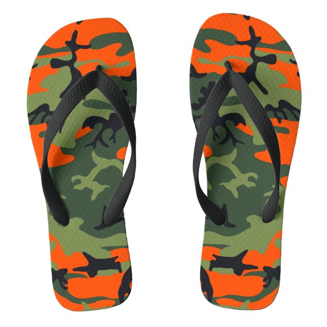 Chanclas Camuflaje naranja y verde, militar, ejército (Plantilla)