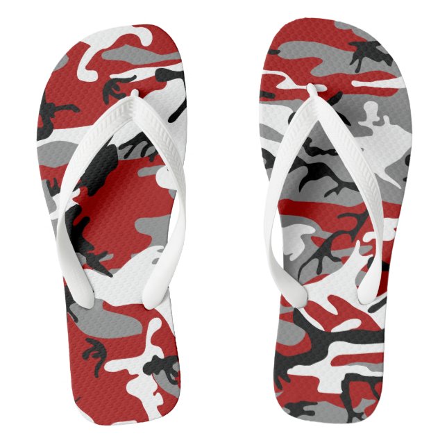 Chanclas Camuflaje rojo y gris, ejército (Plantilla)