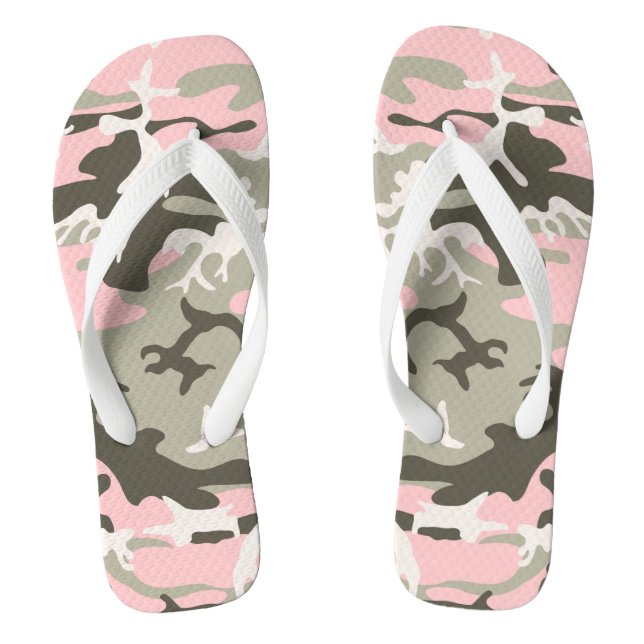 Chanclas Camuflaje rosa y verde, militar, ejército (Plantilla)