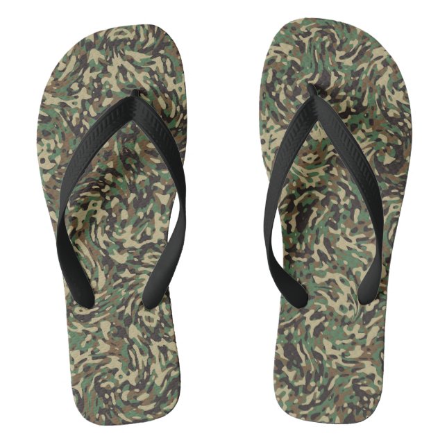 Chanclas Camuflaje Verde de Moda  (Plantilla)