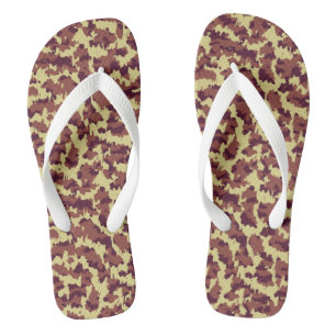 Chanclas Camuflaje vívido doodle retro negro y rojo sin cos