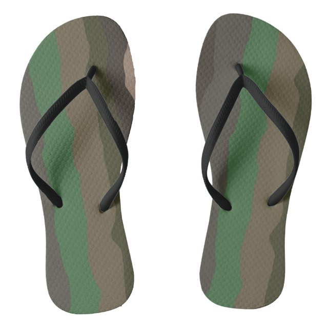 Chanclas Camuflaje y rayas abstractas verdes (Plantilla)