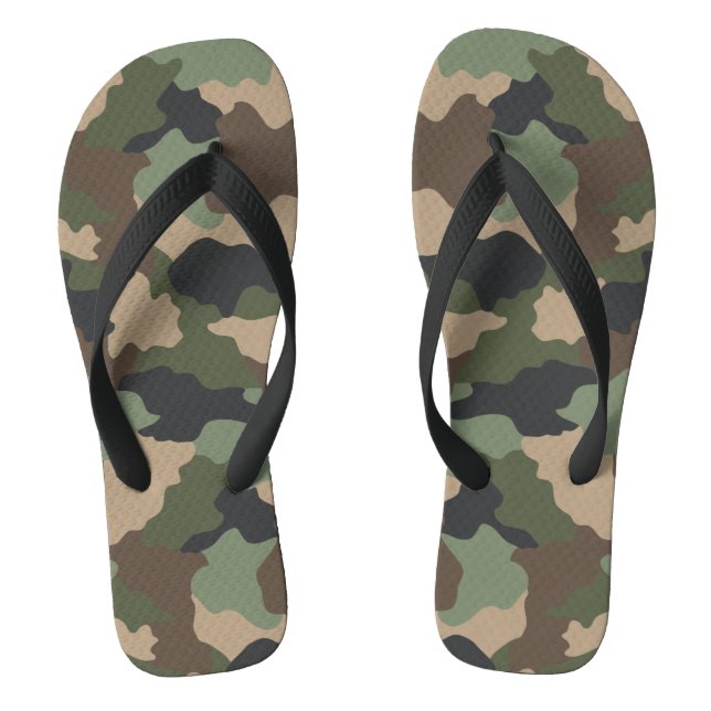 Chanclas Camuflar Woodland Camo Ejército Khaki Tan Negro (Plantilla)
