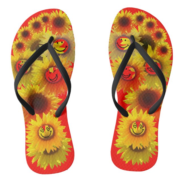 Chanclas Candy Apple Unisex Sunflower Flip Flops (Plantilla)