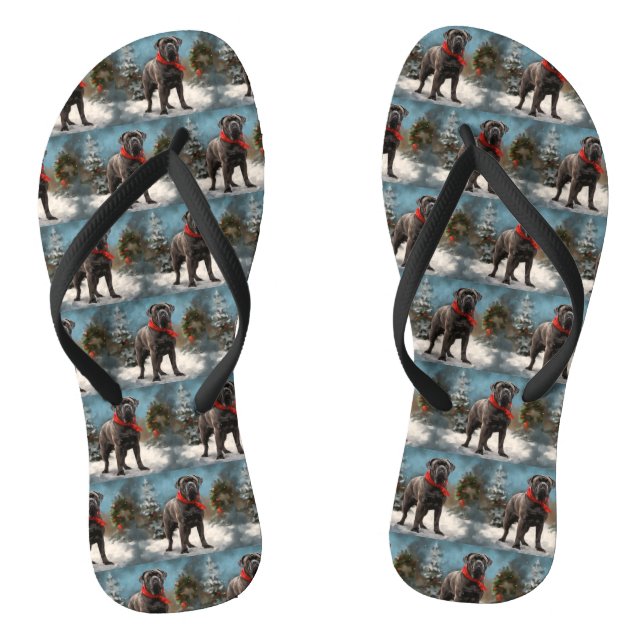 Chanclas Cane Corso Dog en Navidades de nieve (Plantilla)