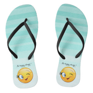 Chanclas Cara de Emoji Guiñando Adorable - Sé feliz siempre