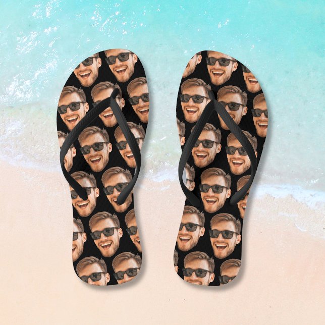 Chanclas Cara de fotografía personalizada divertida (Funny Personalized Photo Face Flip Flops
)