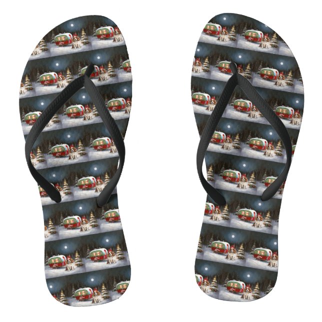 Chanclas Caravana de Navidad del Spaniel Cavalier King Char (Plantilla)