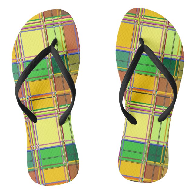 Chanclas Caribbean Colorful Fabric Madras Tartan (Plantilla)