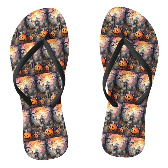 Chanclas Carne de Halloween con calabazas aterradoras (Plantilla)
