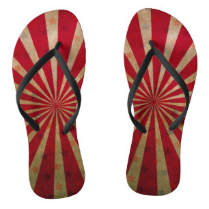 Chanclas Carpa de Circo Vintage Estrellas Líneas Rojas Carn