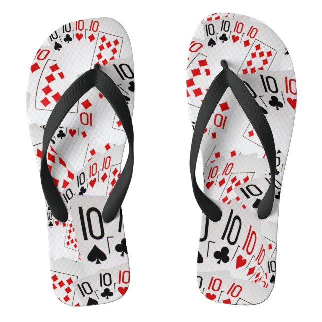 Chanclas Cartas de póquer decenas en un patrón en capas, (Plantilla)