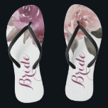 Chanclas Caso de caída de novia floral de acuarela rusa<br><div class="desc">Romántico acuarela color púrpura,  melocotón y rosas burdeos de diseño floral y encaje rosa de color rosa rosa. Moda y elegante,  gran chancleta para la novia en bodas vintage,  boda rústico o boda campestre en otoño. Vea todas las piezas coincidentes de la colección a continuación.</div>