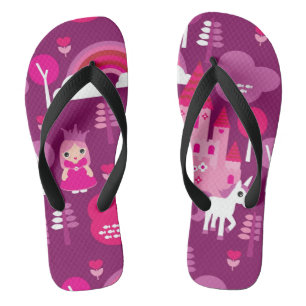 Chanclas castillo princesa y arco iris unicornio