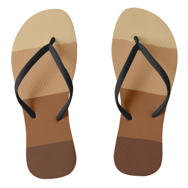 Chanclas Casual Brown 4 Stripes Mujeres Flip Flops (Plantilla)