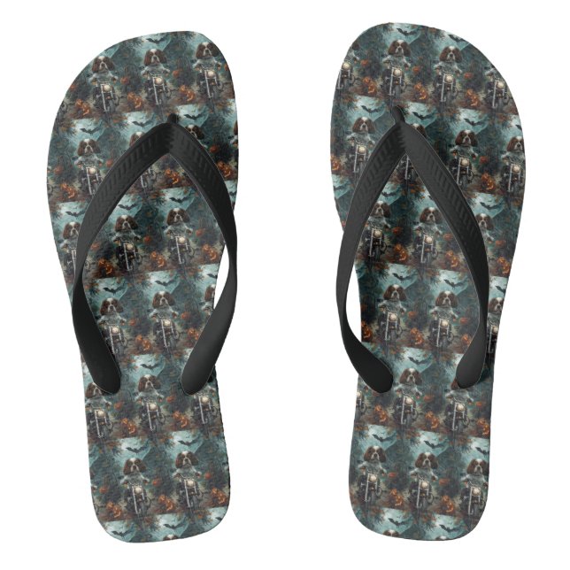 Chanclas Cavalier King Charles Spaniel Halloween Espeluznan (Plantilla)