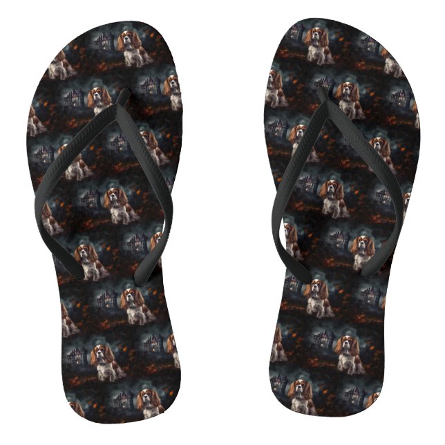 Chanclas Cavalier King Charles Spaniel Halloween Scary (Plantilla)