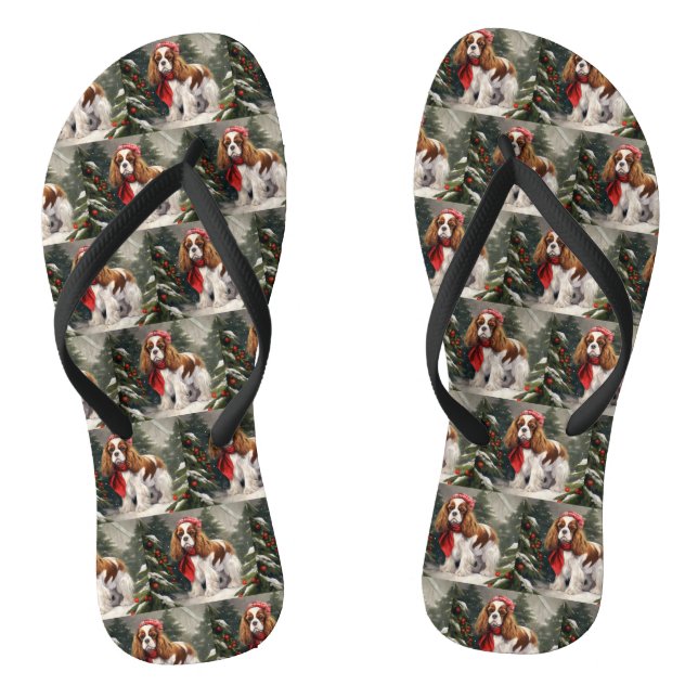 Chanclas Cavalier King Charles Spaniel Perro Navidad (Plantilla)