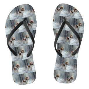 Chanclas Cavalier King Deja que nieve Navidad Cepillado