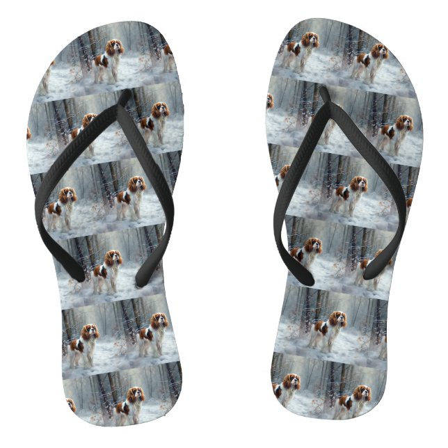 Chanclas Cavalier King Deja que nieve Navidad Cepillado  (Plantilla)