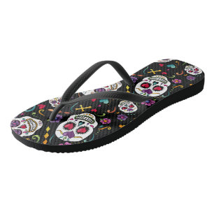 Chanclas Celebración de Calaveras - negro