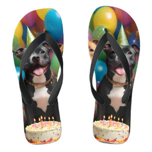 Chanclas Celebración de Staffy: Fiesta de cumpleaños con pa