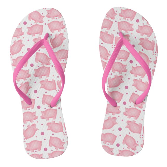 Chanclas Cerdos rosas Flip Flops (Plantilla)